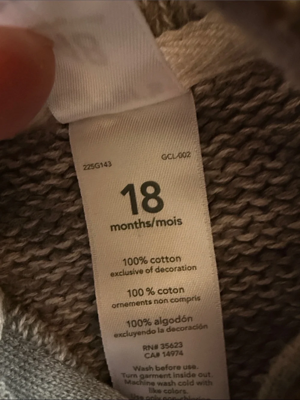 Old Navy Vintage Wool Blend Sweater And Carters Cotton Full Zip Sz 12-18 Months